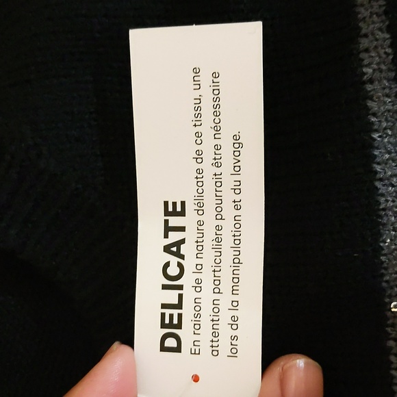 Joe Fresh| NWT Black Silver Striped Sweater With Sparkly Sequined Effect - Picture 10 of 16